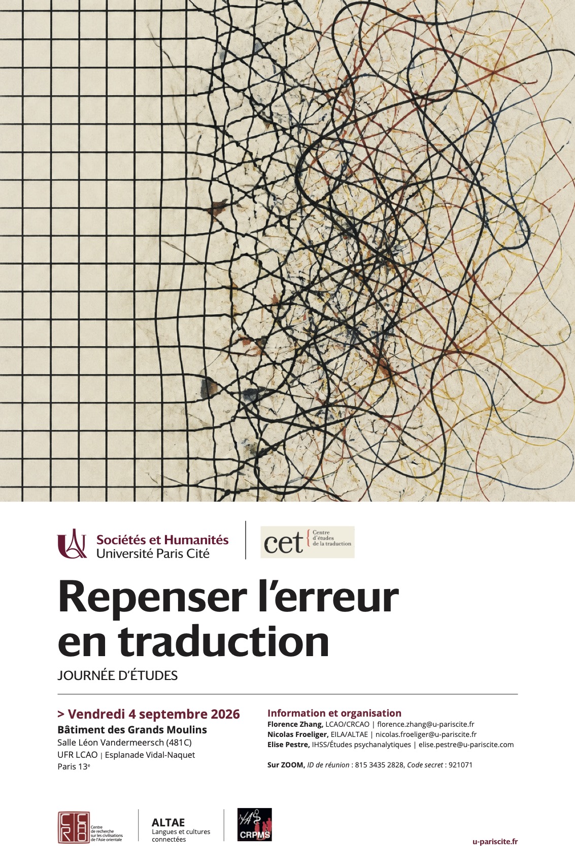 Journée d'études du CET : Repenser l'erreur en traduction